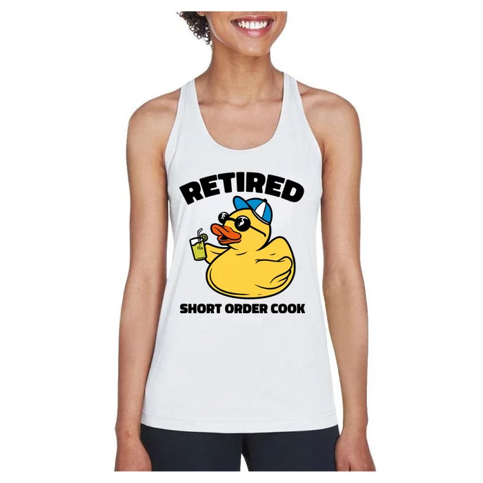 The Legend Has Retired Short Order Cook Funny Gift Women's Racerback Tank