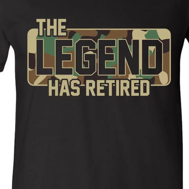 The Legend Has Retired Army Veteran Gift V-Neck T-Shirt