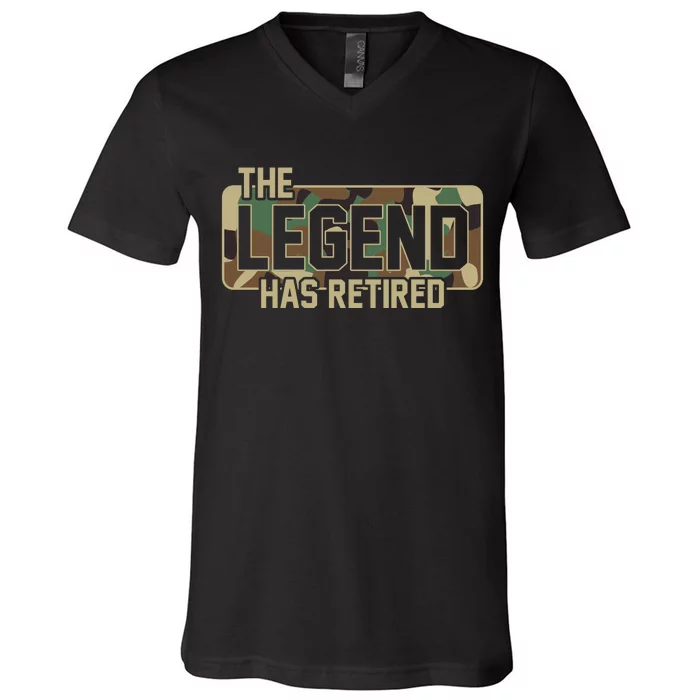 The Legend Has Retired Army Veteran Gift V-Neck T-Shirt