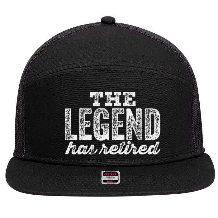 The Legend Has Retired 7 Panel Mesh Trucker Snapback Hat