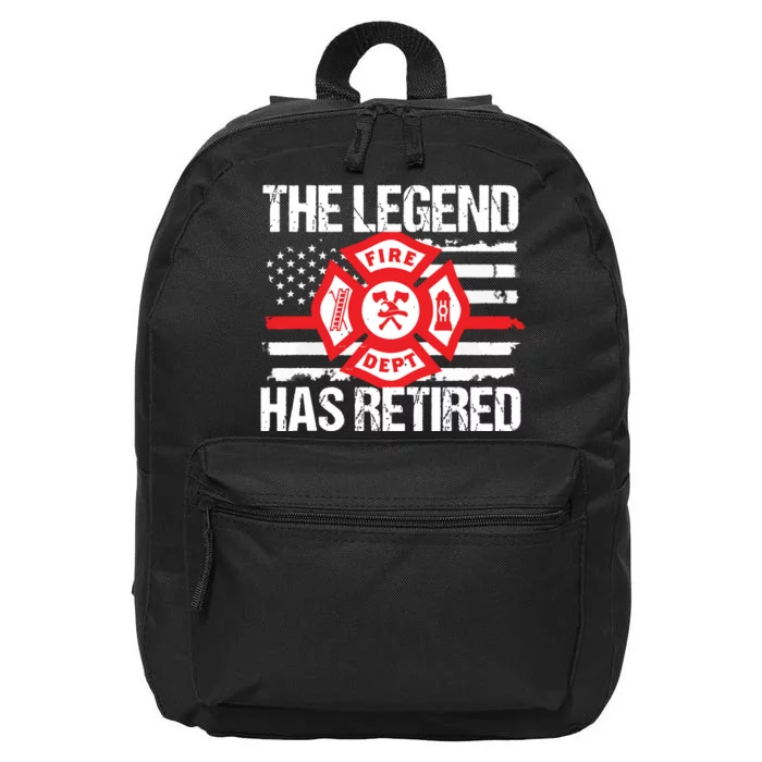 The Legend Has Retired Firefighter Retirement Party Gift 16 in Basic Backpack