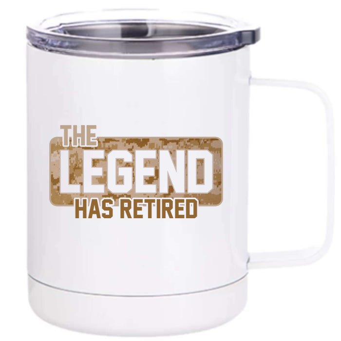 The Legend Has Retired Marine Veteran Marine Corps Front & Back 12oz Stainless Steel Tumbler Cup