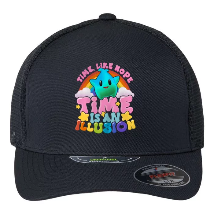 Time Like Hope Time Is An Illusion Lumalee Blue Luma Star Flexfit Unipanel Trucker Cap