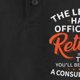 The Legend Has Retired Men Officer Officially Retirement Dry Zone Grid Performance Polo