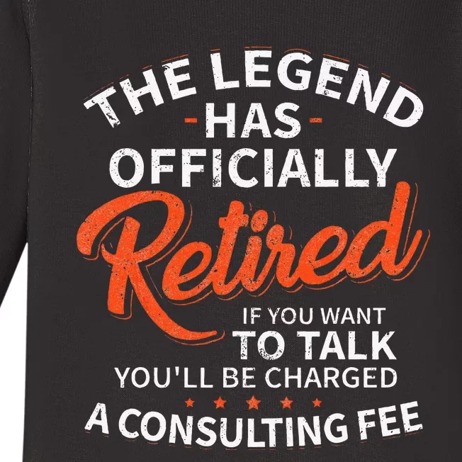 The Legend Has Retired Men Officer Officially Retirement Baby Long Sleeve Bodysuit