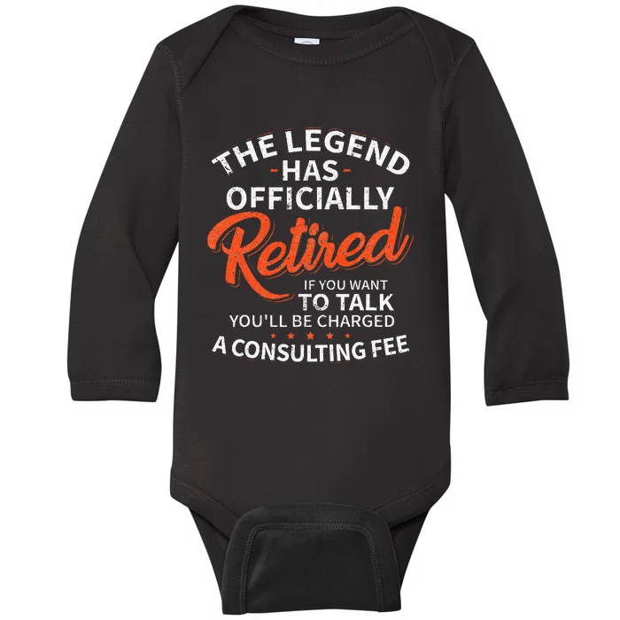 The Legend Has Retired Men Officer Officially Retirement Baby Long Sleeve Bodysuit