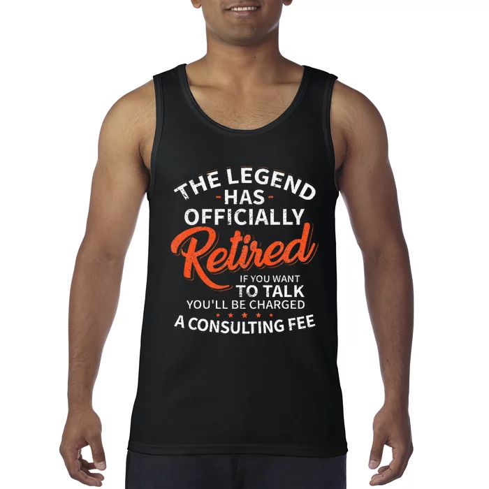 The Legend Has Retired Men Officer Officially Retirement Tank Top