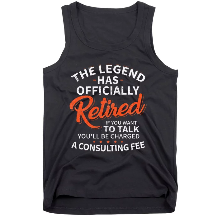 The Legend Has Retired Men Officer Officially Retirement Tank Top