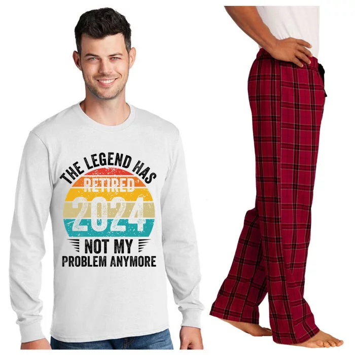 The Legend Has Retired 2024 Not My Problem Anymore Long Sleeve Pajama Set