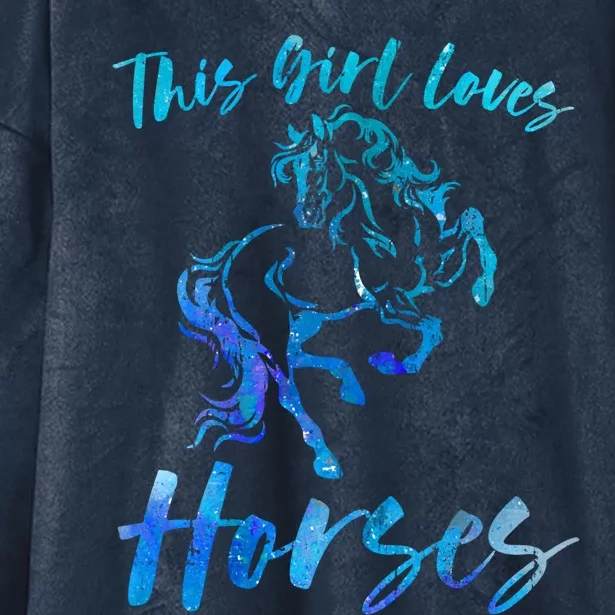 This Loves Horses Equestrian Rider Horseback Riding Mom Gift Hooded Wearable Blanket