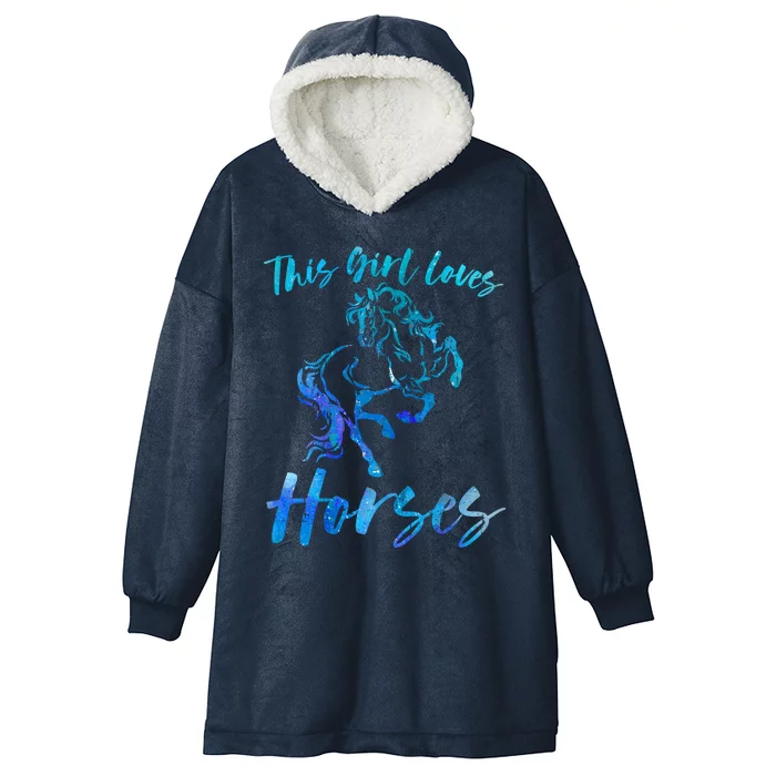 This Loves Horses Equestrian Rider Horseback Riding Mom Gift Hooded Wearable Blanket