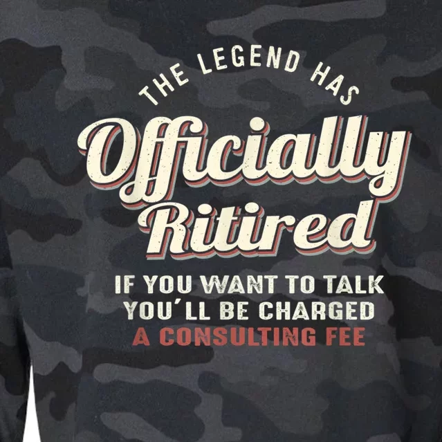 The Legend Has Officially Retired Tee Funny Retirement Cropped Pullover Crew