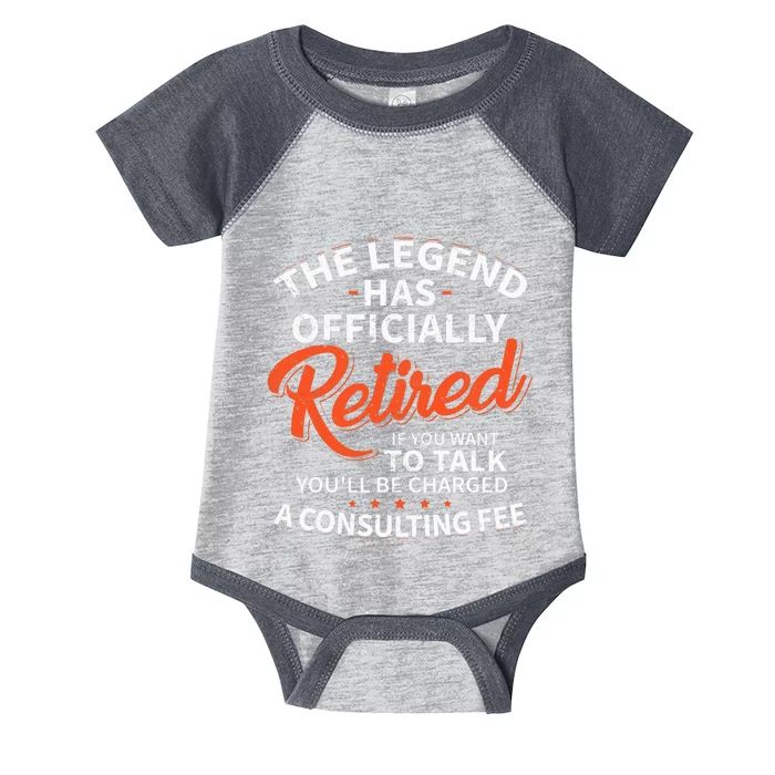 The Legend Has Retired Officer Officially Retirement Infant Baby Jersey Bodysuit