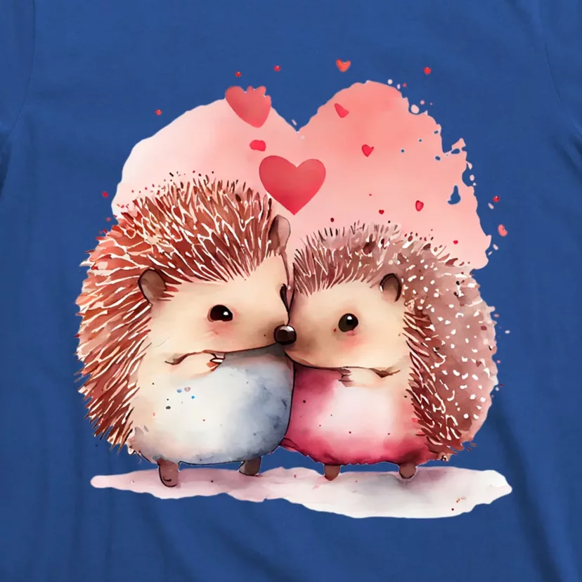 Two Loving Hedgehogs In Love Heart Valentine's Day Hedgehog Gift T-Shirt