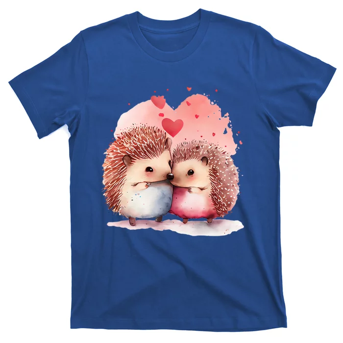 Two Loving Hedgehogs In Love Heart Valentine's Day Hedgehog Gift T-Shirt