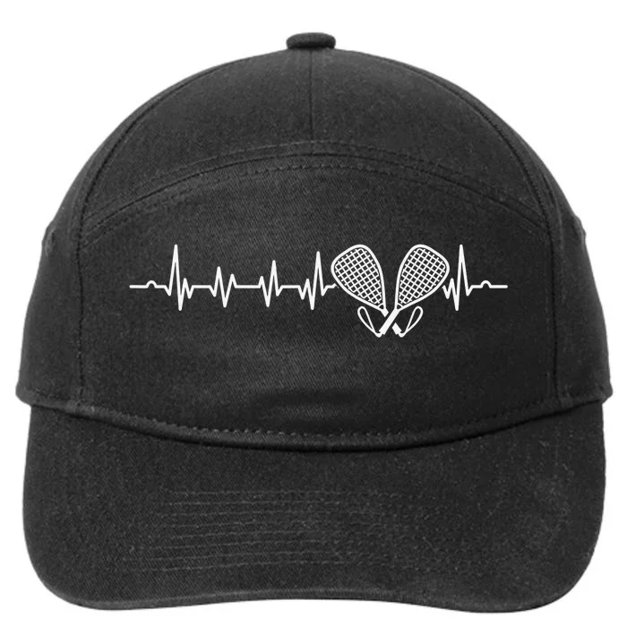 Tennis Lover Heartbeat Tennis Player Coach Racquetball Ball 7-Panel Snapback Hat