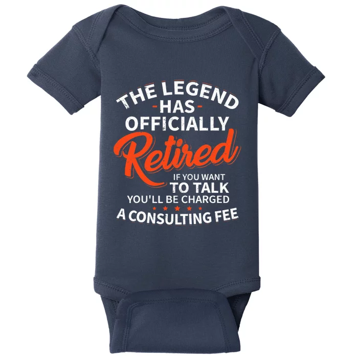 The Legend Has Retired Officer Officially Retirement Baby Bodysuit