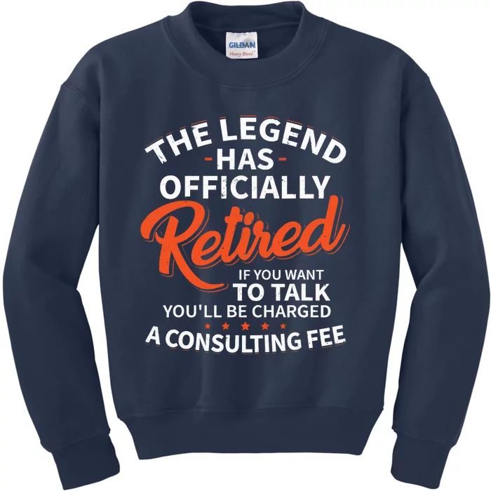 The Legend Has Retired Officer Officially Retirement Kids Sweatshirt