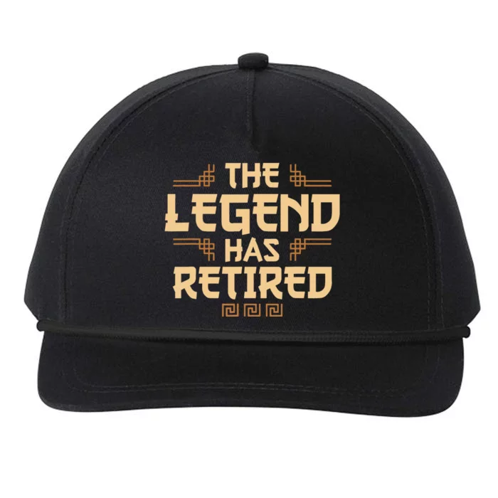 The Legend Has Retired Retirement Humor Snapback Five-Panel Rope Hat