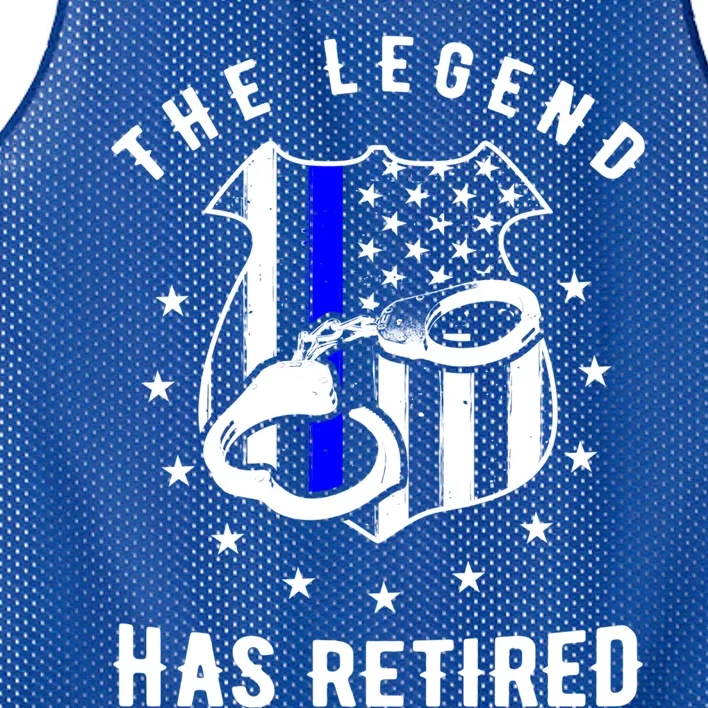 The Legend Has Retired Police Officer Gift Cop Funny Gift Mesh Reversible Basketball Jersey Tank