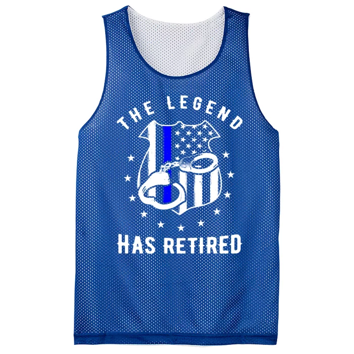 The Legend Has Retired Police Officer Gift Cop Funny Gift Mesh Reversible Basketball Jersey Tank