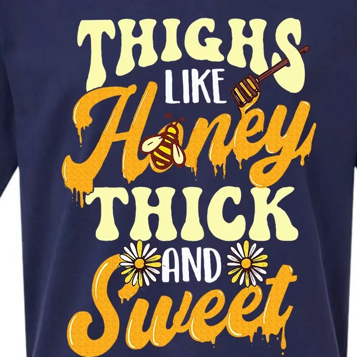 Thighs Like Honey Thick And Sweet Thick Thighs Sueded Cloud Jersey T-Shirt