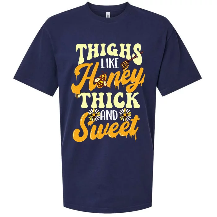 Thighs Like Honey Thick And Sweet Thick Thighs Sueded Cloud Jersey T-Shirt