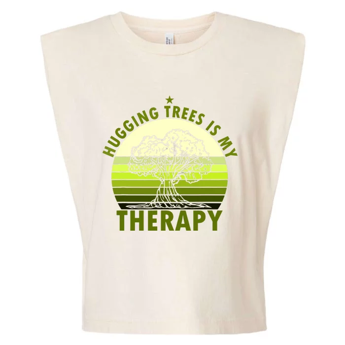 Tree Lover Hugging Trees Is My Therapy Garment-Dyed Women's Muscle Tee