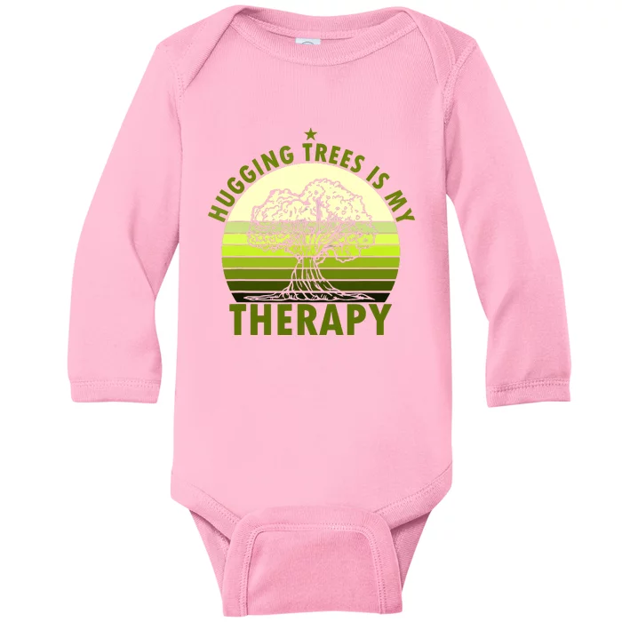 Tree Lover Hugging Trees Is My Therapy Baby Long Sleeve Bodysuit