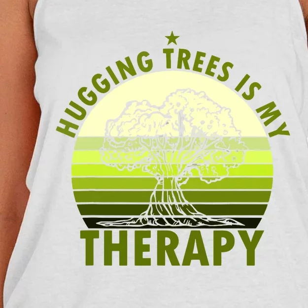 Tree Lover Hugging Trees Is My Therapy Women's Knotted Racerback Tank