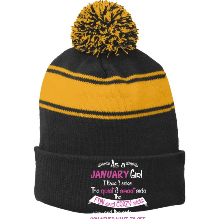 The Lahd Hahse Home Of Indianapolis Football Stripe Pom Pom Beanie