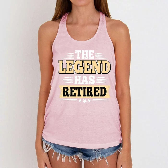 The Legend Has Retired Funny Retro Vintage Retirement Retire Women's Knotted Racerback Tank