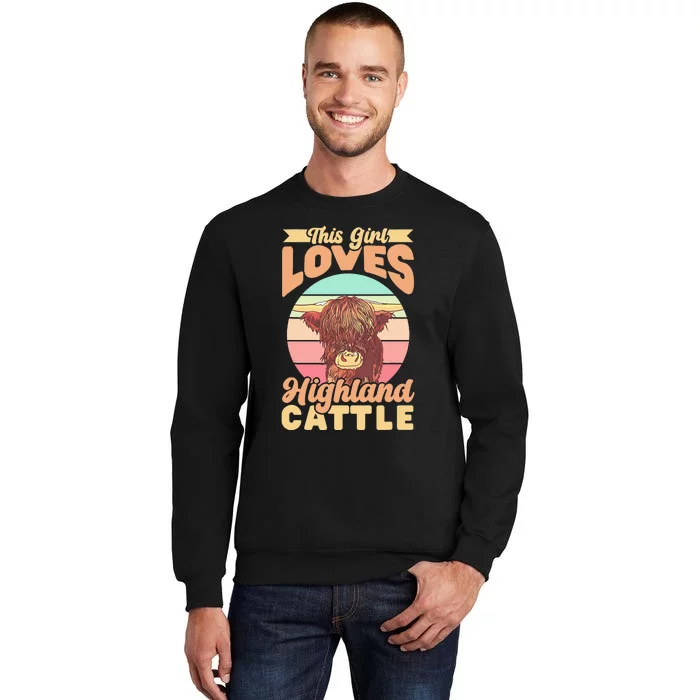 This Loves Highland Cattle Cow Scottish Cute Animal Tall Sweatshirt