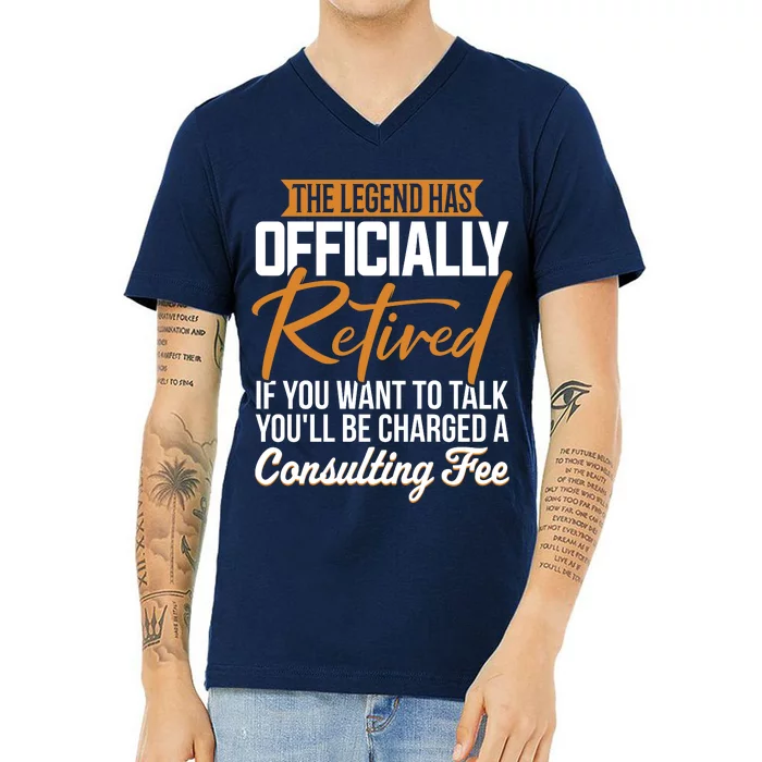 The Legend Has Retired Officer Officially Retirement V-Neck T-Shirt