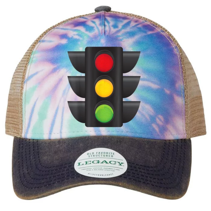 Traffic Light Halloween Costume Stop Go Green Yellow Red Legacy Tie Dye Trucker Hat