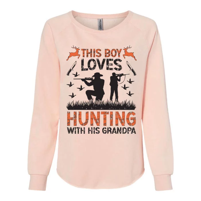 This Loves Hunting Buddy Grandson Hunting Buddies Cute Gift Womens California Wash Sweatshirt