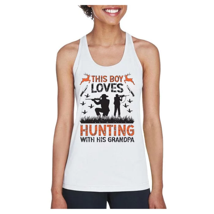 This Loves Hunting Buddy Grandson Hunting Buddies Cute Gift Women's Racerback Tank