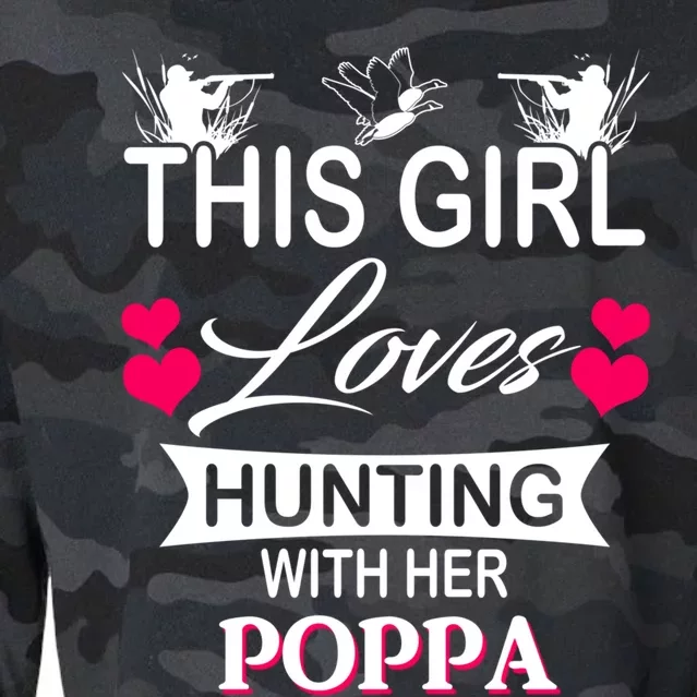 This Loves Hunting With Her Poppa Gift Cropped Pullover Crew