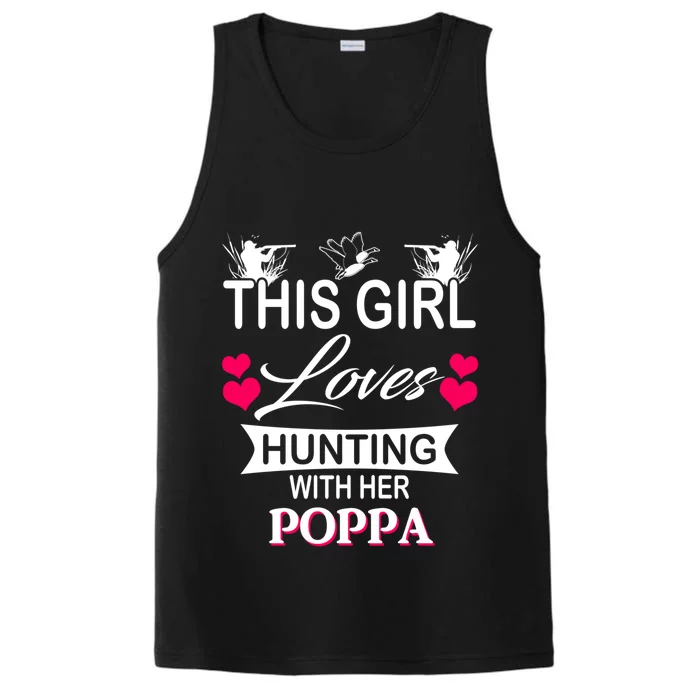 This Loves Hunting With Her Poppa Gift Performance Tank