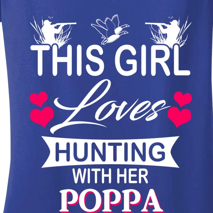 This Loves Hunting With Her Poppa Gift Women's V-Neck T-Shirt