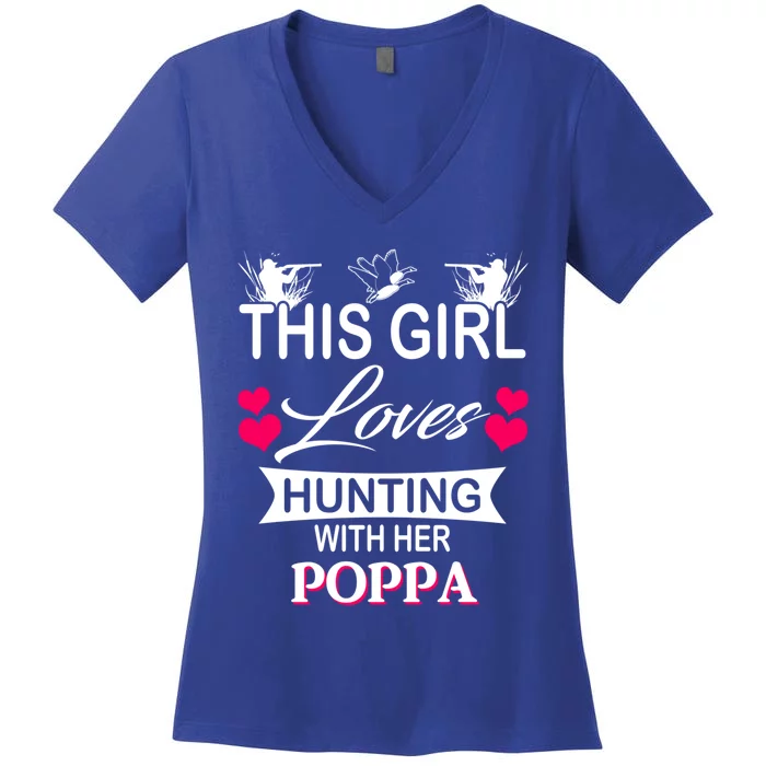 This Loves Hunting With Her Poppa Gift Women's V-Neck T-Shirt