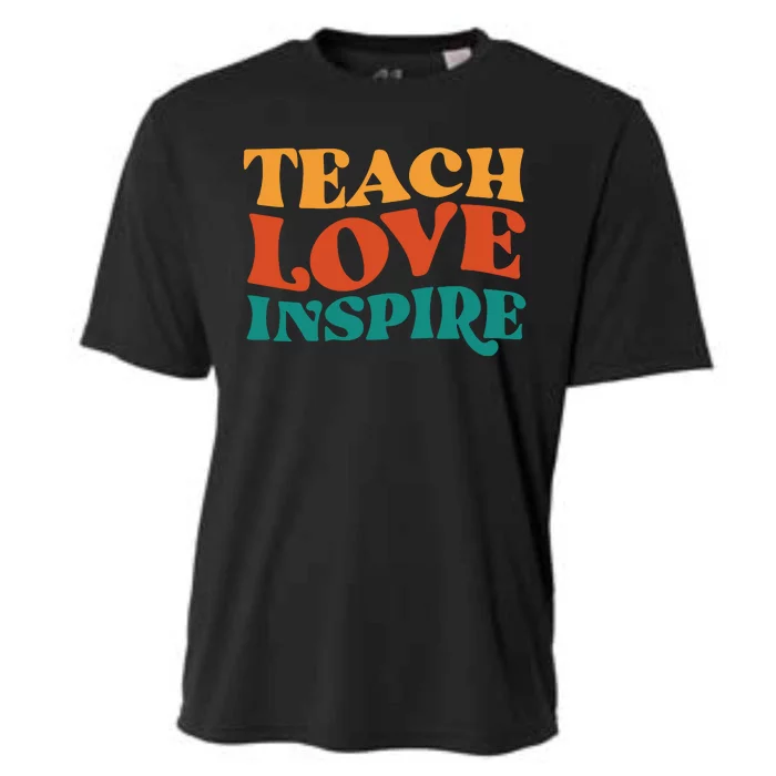 Teach Love Inspire Gift For Teacher Cooling Performance Crew T-Shirt