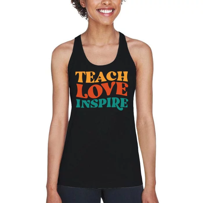 Teach Love Inspire Gift For Teacher Women's Racerback Tank