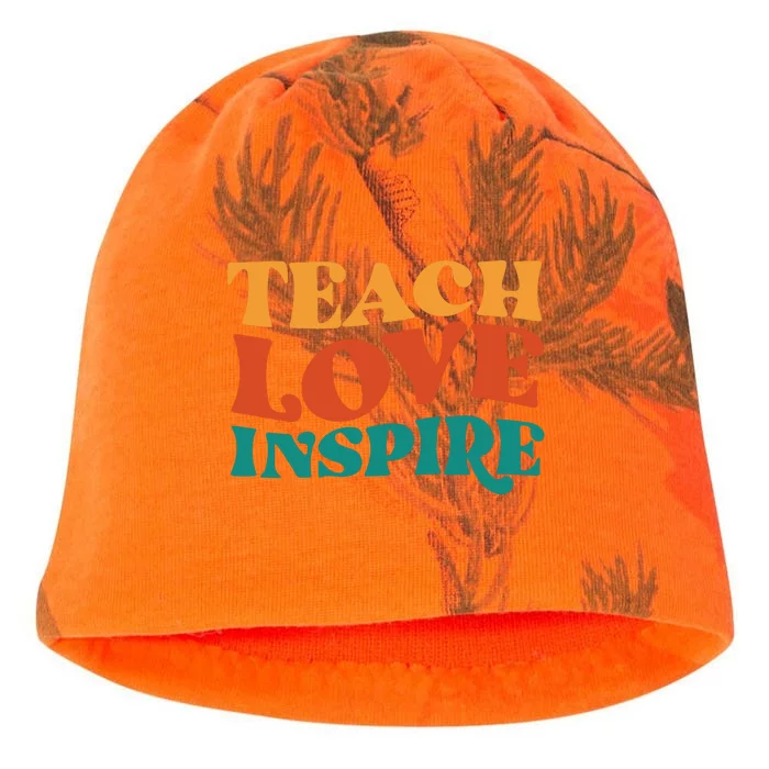 Teach Love Inspire Gift For Teacher Kati - Camo Knit Beanie