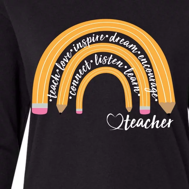 Teach Love Inspire Dream Encourage Teacher Love Womens Cotton Relaxed Long Sleeve T-Shirt