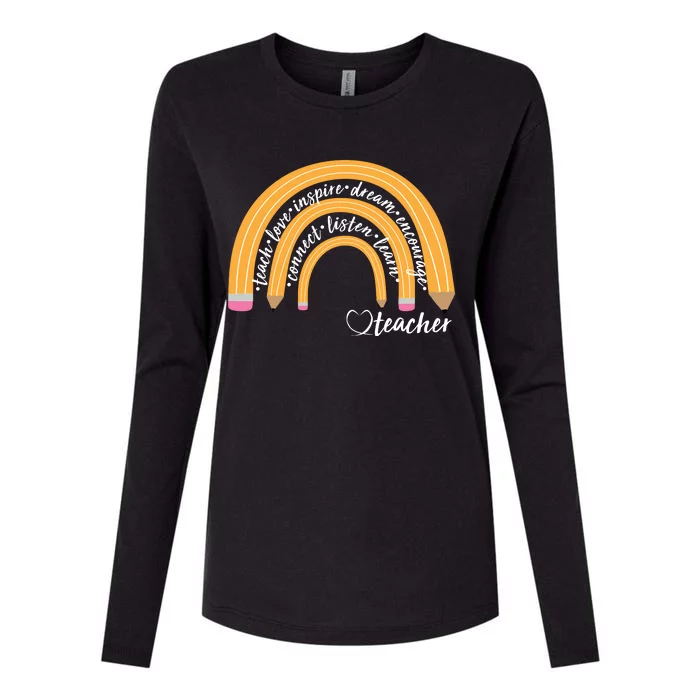 Teach Love Inspire Dream Encourage Teacher Love Womens Cotton Relaxed Long Sleeve T-Shirt