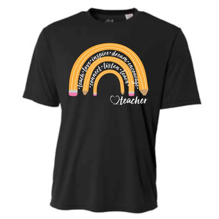 Teach Love Inspire Dream Encourage Teacher Love Cooling Performance Crew T-Shirt