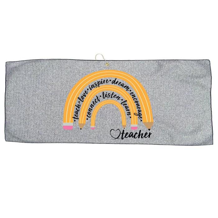 Teach Love Inspire Dream Encourage Teacher Love Large Microfiber Waffle Golf Towel