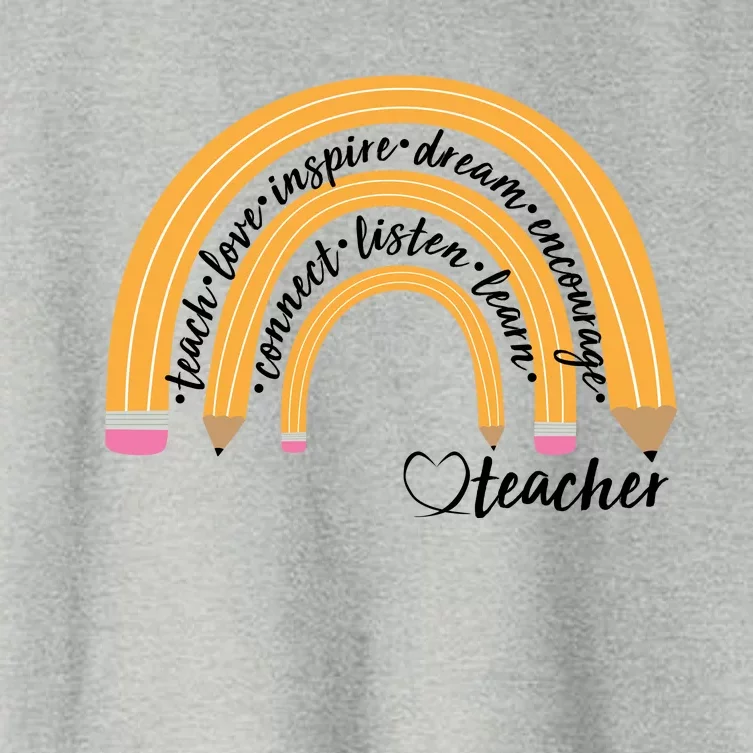 Teach Love Inspire Dream Encourage Teacher Love Women's Crop Top Tee