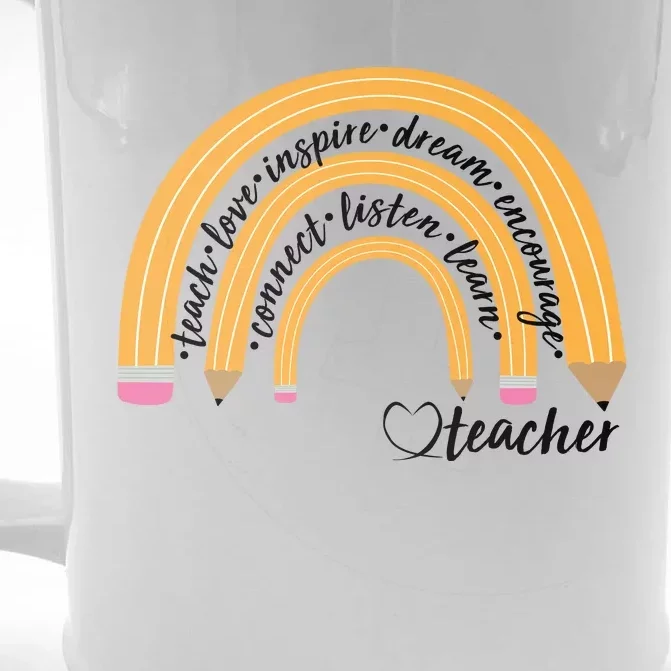 Teach Love Inspire Dream Encourage Teacher Love Front & Back Beer Stein